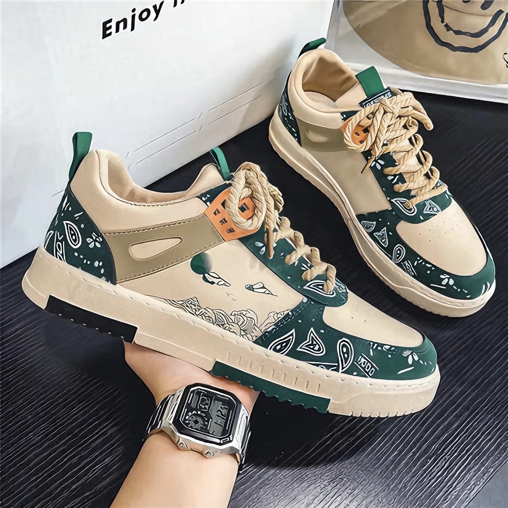 Multi colour Green Printed Sneaker man and boy