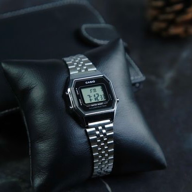 Casio Vintage A168WA-1WDF Black Digital Dial Silver Stainless Steel Band D131